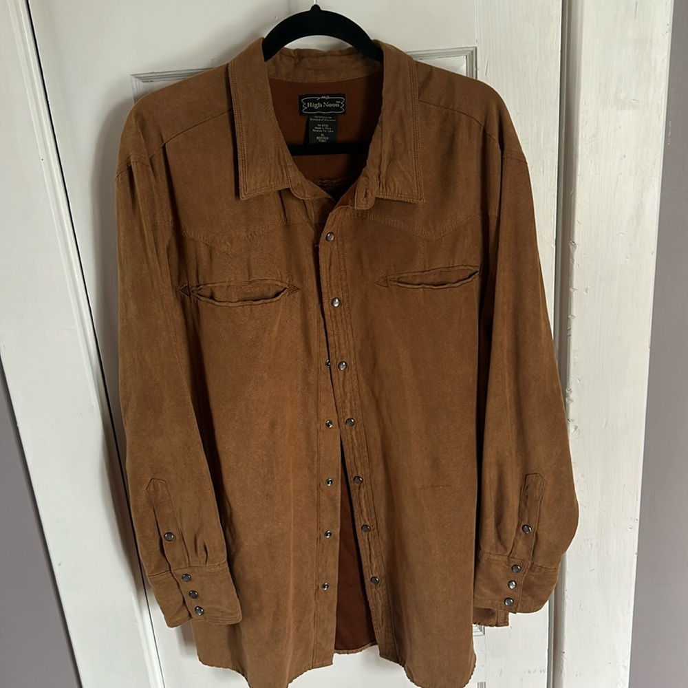 High Noon Men’s Vintage suede Shirt, pearl snaps